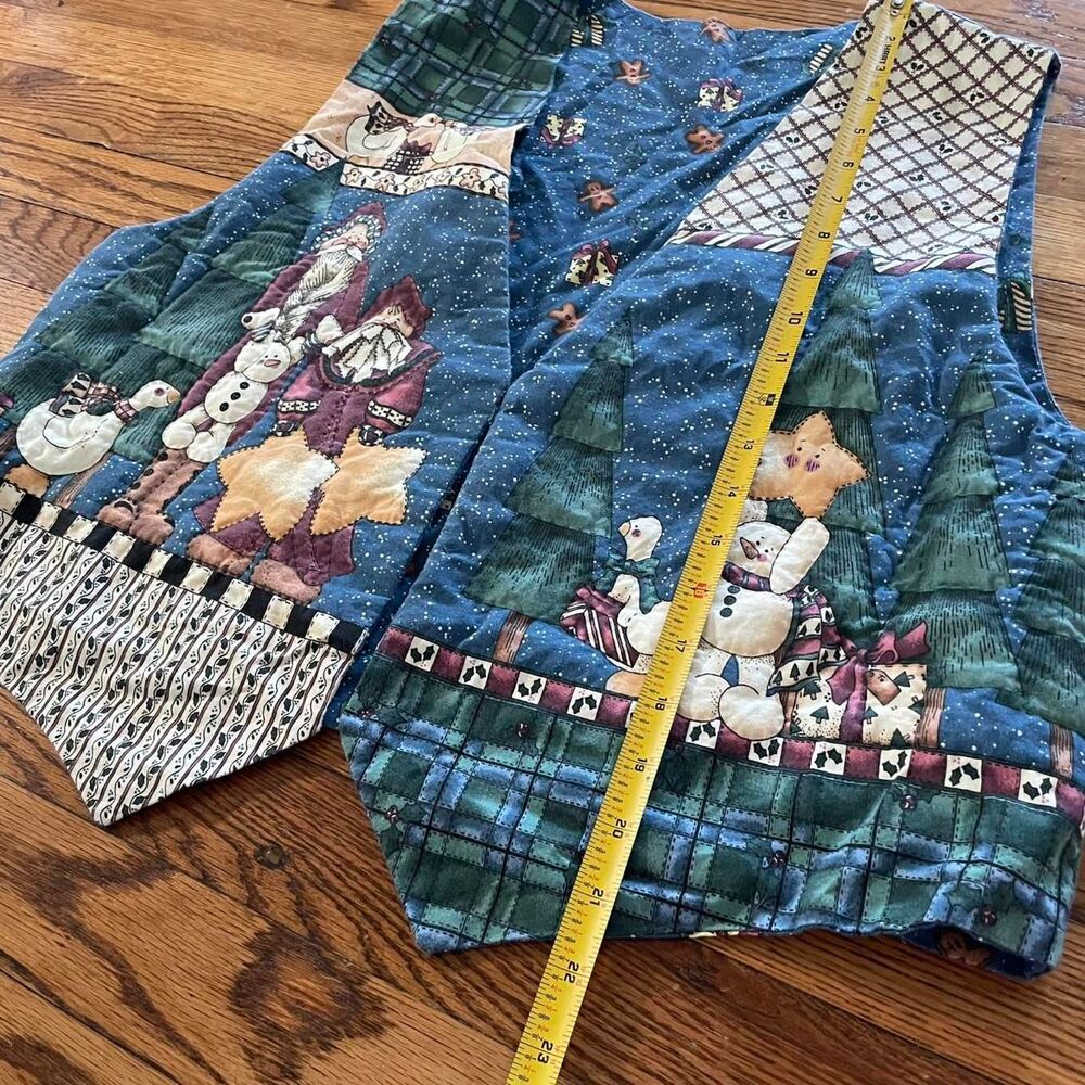 Unique Vintage Patchwork Christmas Vest Santa Cot… - image 6